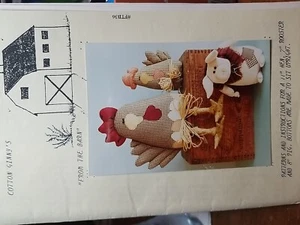 1993 Cotton Ginnys #FTB36 From The Barn 11" Hen 7" Rooster & 8" Pig Uncut - Picture 1 of 3
