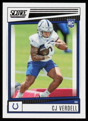 2022 Score CJ Verdell #392 FOOTBALL Rookie Indianapolis Colts RC - Image 1 of 2