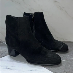 Aquatalia suede black heeled bootie ankle boots sz 8.5. (N16) - Picture 1 of 9