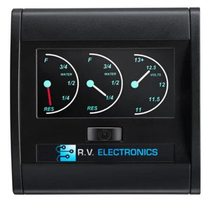 RV Electronics LCD Double Tank Water Level Indicator+Voltmeter Combination Gauge - Picture 1 of 3