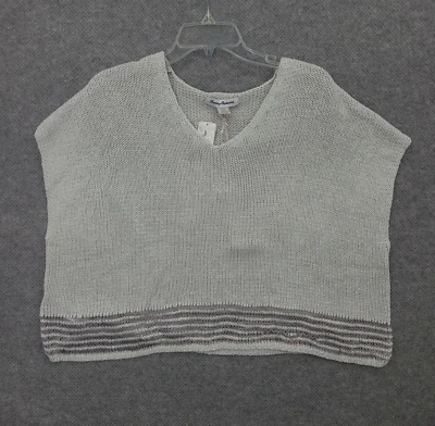 Suéter feminino Tommy Bahama tamanho pequeno S SW420712 Glimmering Cove caftan prata - Imagem 1 de 4