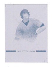 RARE 1/1 Matt Olson 2012 Leaf Rize Rookie Baseball RC Card Printing Plate A's