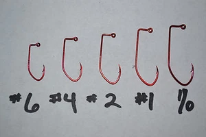 Eagle Claw Lil Nasty 90 Jig HOOK RED Sickle Hooks #6 THRU 4/0 100 PACK - Picture 1 of 6