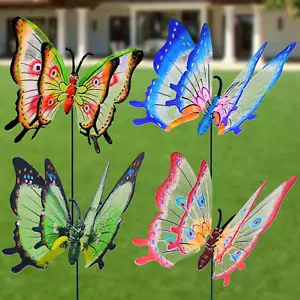 Giant Butterfly Garden Stakes Decorations Outdoor 3D Large Butterflies Lawn Deco - Picture 1 of 12