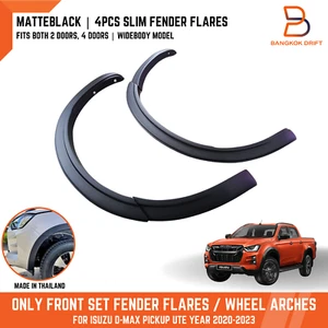 ONLY FRONT SLIM MATTEBLACK FENDER FLARE ARCH FOR ISUZU D-MAX UTE TFR TFS 20-23 - Picture 1 of 7