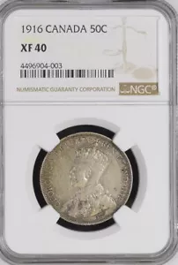 1916 Canada 50C -- NGC XF40 - Picture 1 of 5