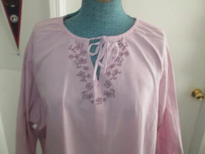 Camisa Mujer Campesina Lavanda Púrpura Talla Grande XL 0x 1x 2x NUEVO Algodón Foto 1 de 4