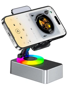 Support Téléphone Portable avec Haut-Parleur Bluetooth Sans Fil 1500mAh Power Bank - Photo 1 sur 7