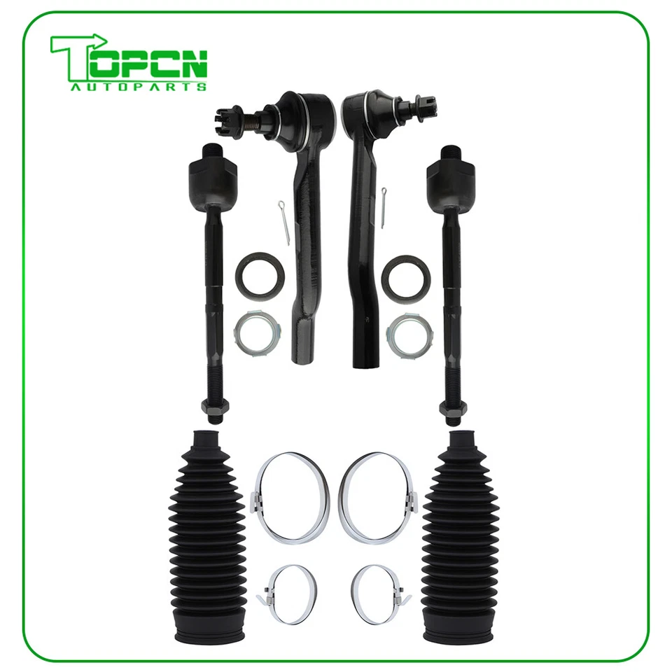 6pc Front Tie Rod Ends Bellow Boots For 2016-2022 Honda Pilot Passport Acura MDX Foto 1 de 4