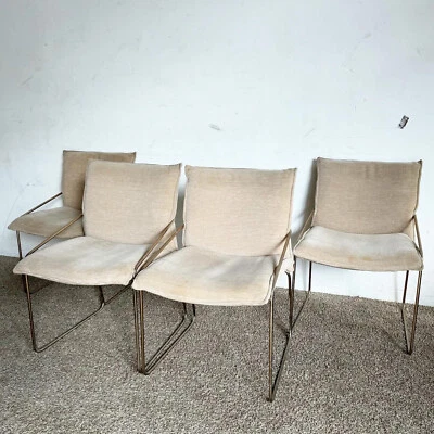 Italian Brass Finished Metal Dining Chairs by the Otto Gerdau Co. - Set of 4 - Image 1 of 4
