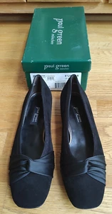 Paul Green Womens Dark Black flats Tuxedo Suede  Shoes size 10 NEW - Picture 1 of 9
