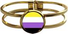 Non-Binary Pride LGBTQ High Quality Gold Colour Copper Bracelet And Gift Bag