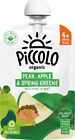 Piccolo Organic Pear, Apple & Spring Greens (Stage 1) 100g - Pack of 6