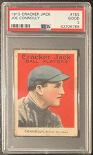 1915 Cracker Jack Joe Connolly PSA 2 GD - Nice Centering! #155 E145-2