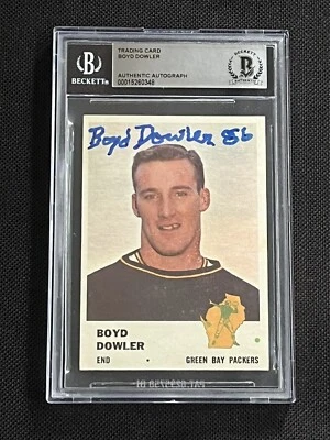 BOYD DOWLER 1961 FLEER ROOKIE SIGNED AUTOGRAPHED CARD #92 BECKETT BAS AUTHENTIC - Image 1 of 2