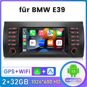 7" Android 13 Autoradio CarPlay Für BMW E39 X5 E53 GPS Navi DAB+ WIFI BT DSP SWC - Bild 1 von 11