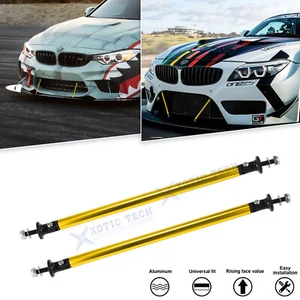 Pair of Gold Front Bumper Lip Splitter Diffuser Strut Rods For BMW 1 2 3 Series - Picture 1 of 11