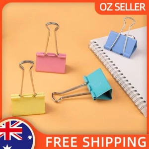 24pcs Foldback Fold Back Clips 4 colour 41/32mm Paper Document Bulldog Clips - Picture 1 of 10