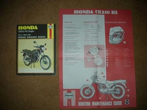 HONDA CB250 RS,CB250 RS-A SINGLE,HAYNES MANUAL & WALL CHART 1980-1981 - Picture 1 of 2