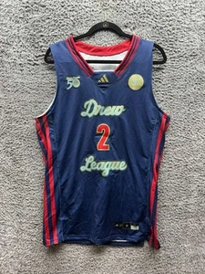 Adidas Drew League 50th Anniversary Basketball Jersey Navy Blue Mens Size M - Picture 1 of 12