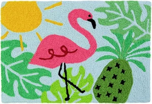 Alfombra de acento Summer Faves con alfombra de flamenco rosa felpudo de 20"X30" - Imagen 1 de 6