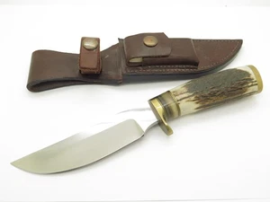 Vintage Custom Bob Lay Canada Handmade Stag Handle Fixed 5.5 Blade Hunting Knife - Picture 1 of 7
