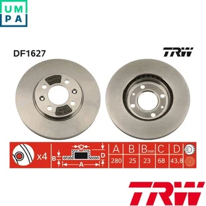 2x BRAKE DISC DF1627 FOR SAAB 9000/Hatchback B234I/B234L/B234E/B234R 2.3L 4cyl - Picture 1 of 18