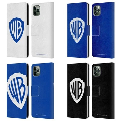 OFFICIAL WARNER BROS. SHIELD LOGO LEATHER BOOK CASE FOR APPLE iPHONE PHONES - Image 1 of 4