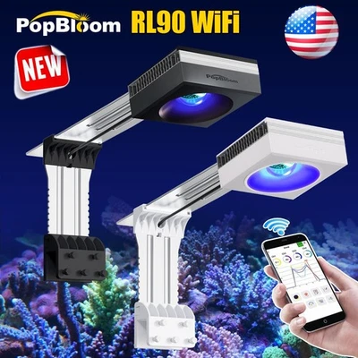 PopBloom RL90 WiFi Reef LED Aquarium Light Full Spectrum Reef Coral Tank Arm Kit - Image 1 of 4