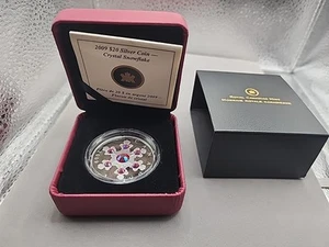 Moneta argento 20 dollari 2009 - cristallo rosa fiocco di neve conio 07289/15000 - Foto 1 di 5