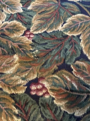 "Diseño de tela interior hojas de uva y bayas verde y beige 55"" x 60""" Foto 1 de 3