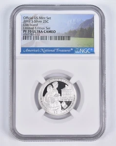 2017-S Silver PF70 ANT Ellis Island Quarter Limited Edition NGC *3871 - Picture 1 of 5