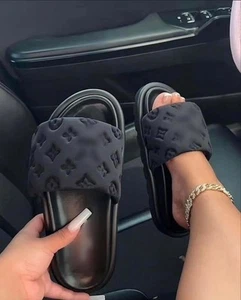 WOMEN’S SUMMER PLATFORM STRAP SLIDE SANDALS | FASHION SLIP-ON SHOES SIZES 5 - 10 - Picture 1 of 3
