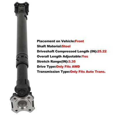 Conjunto de eje de transmisión delantero para Mercedes-Benz C350 W203 2006-2007 AWD AT 65-7041 Foto 1 de 4