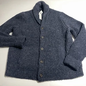 Cárdigan Suéter Banana Republic Tweed Mezcla de Lana Azul Grueso Grueso Para Hombres XL NUEVO CON ETIQUETAS - Imagen 1 de 12
