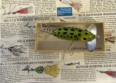 en Caja Fred Arbogast Jitterbug en Patrón Rana con Catálogo Foto 1 de 4