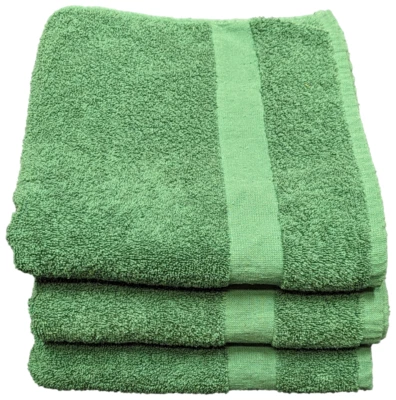 Pacote com 3 toalhas de praia para piscina spa verde caçador sólido 100% algodão 24 x 50 - Imagem 1 de 4