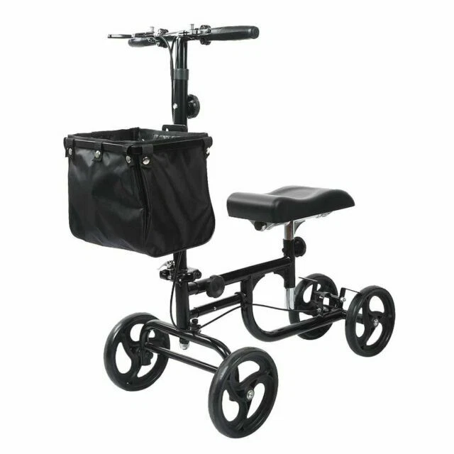 ELENKER Steerable Knee Walker Deluxe Medical Scooter - Black