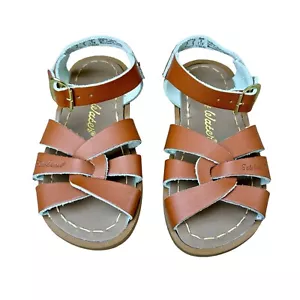 SALTWATER Sandals Original Tan Unisex 8 Brown Salt Water Kid Sandal Hoy Shoes - Picture 1 of 8