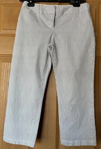 Boden Cropped Trousers WM315, Grey/White Stripe; Size 8 Petite - Picture 1 of 4