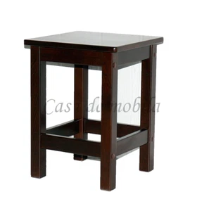 Massivholz Nachttisch Buche Dunkelbraun kolonial Sitzhocker hocker Beistelltisch - Bild 1 von 8