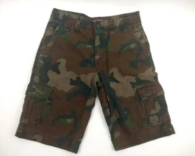 Boys Arizona Jean Co 100% Cotton Green Camouflage Cargo Shorts Size 14 Regular - Image 1 of 4