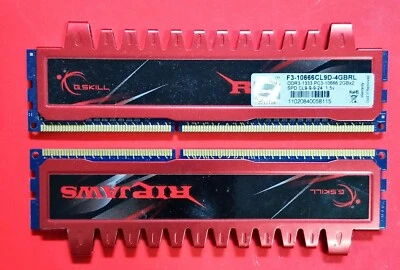 G.Skill PC3-10666 4GB / 2 x 2GB DDR3 1333MHz RAM F3-10666CL9D-4GBRL, SOLD AS IS - Image 1 of 2