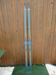 GREAT VINTAGE 81" Long Wooden Skis With Original Finish Signed MADSMUS - Picture 1 of 3