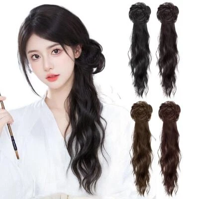 New Chinese Style Clip Ponytail Wig Water Ripple Low Ponytail Gripper^ - Image 1 of 4
