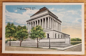 Postal del Templo Masónico del Rito Escocés Washington DC PC 1920 sin usar - Imagen 1 de 1