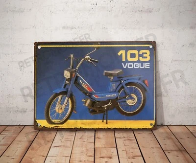 Vintage Peugeot 103 Vogue Moped Sign Garage Motorcycle Decoration Metal Plate - Image 1 of 3
