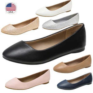 Womens Flat Shoes Ballerina Ballet Flats Comfort Round Toe Dress Casual Shoes - Picture 1 of 68