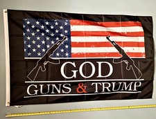 DONALD TRUMP FLAG *FREE SHIP USA SELLER!* God Guns & Trump USA B Poster Sign 3x5