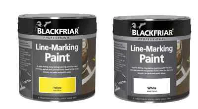 BLACKFRIAR Heavy Duty Road Line Marking Paint White/Yellow 1 Litre Professional Grade Paint
